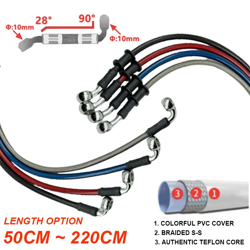 2X 10mm 28-90 Degree Motorcycl - Motorcycle Brake Cable ulasan dan harga